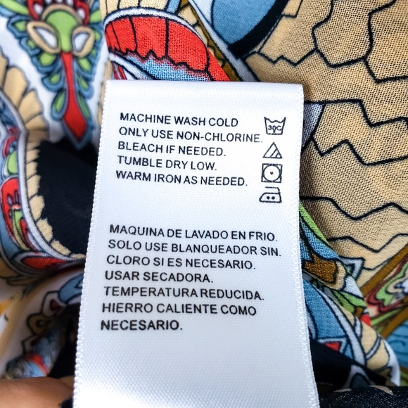 BILLA OF CA Boho Paisley Floral Silky Blouse,M - Picture 9 of 9